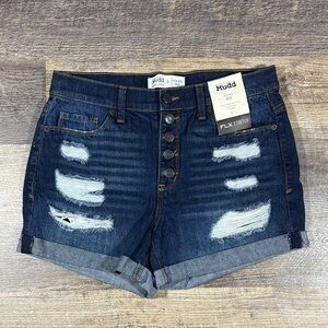 Mudd Dark Blue Ripped Jean Shorts NWTS